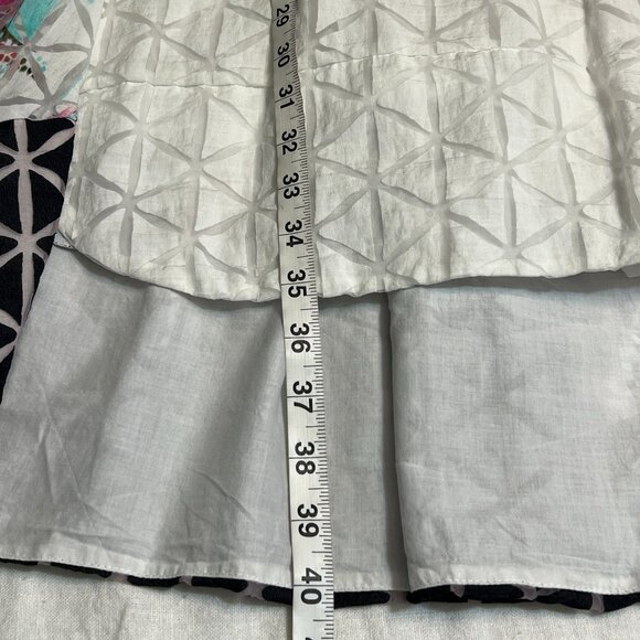 Beatrice B Italy Sleeveless A-Line Dress M White GeoEmbroidered Back Art Print - Picture 7 of 7